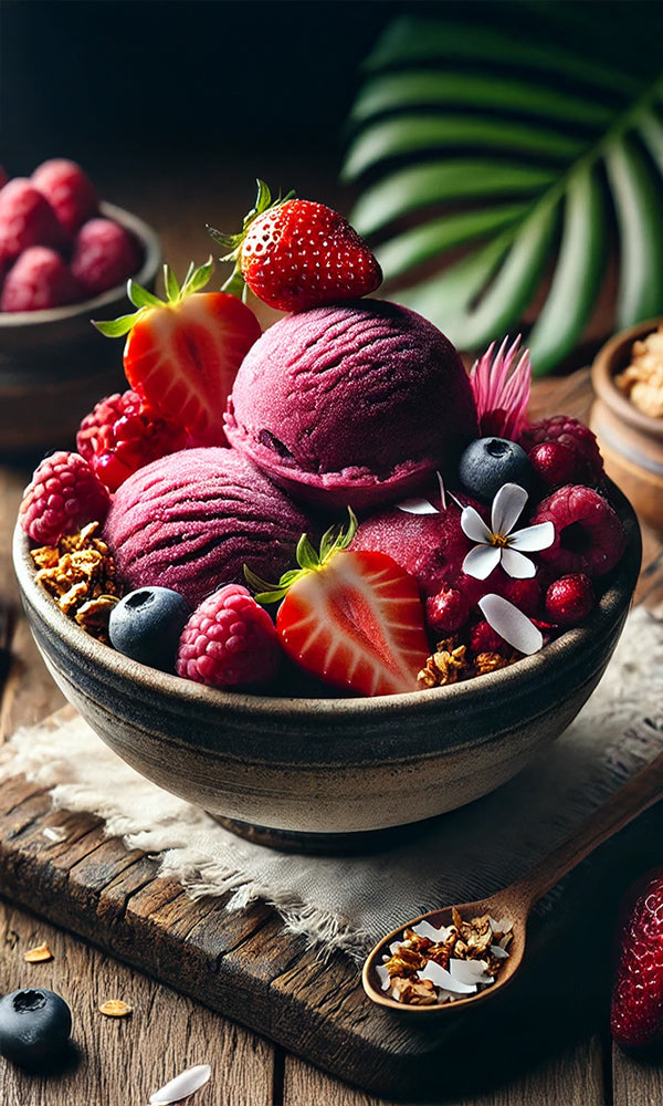 Açaí+ Strawberry + Raspberry Cream Sorbet