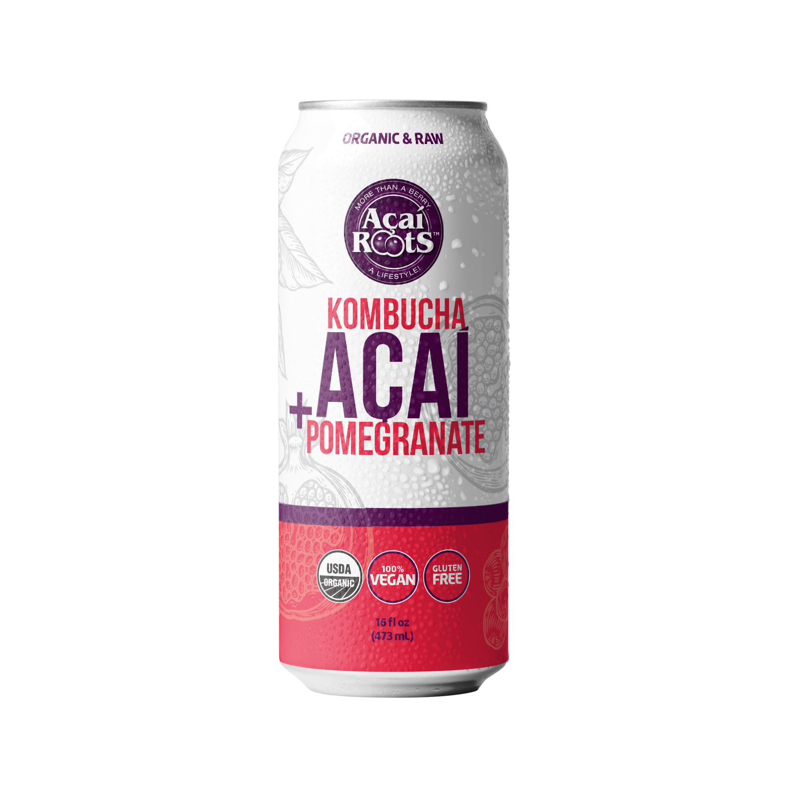 ORGANIC & RAW AÇAÍ + POMGEGRANATE KOMBUCHA